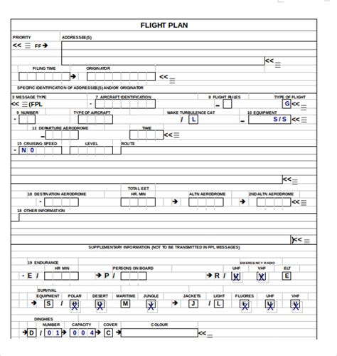 Flight Plan Template
