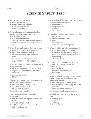 Flinn Science Laboratory Safety Test Answer Key PDF