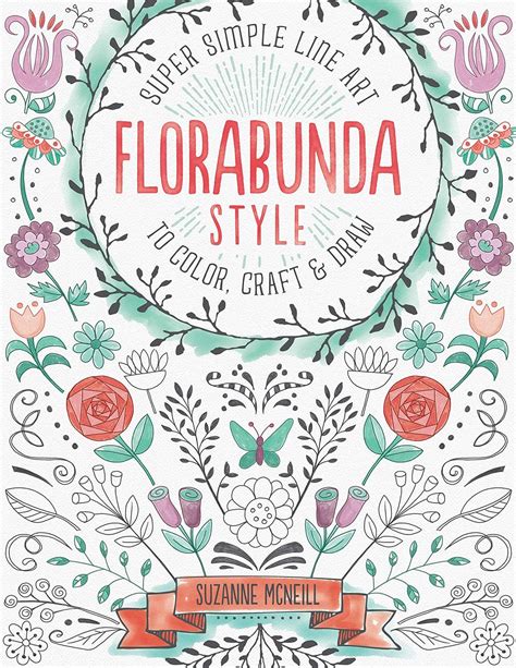 Florabunda Style Super Simple Line Art to Color Craft and Draw Epub