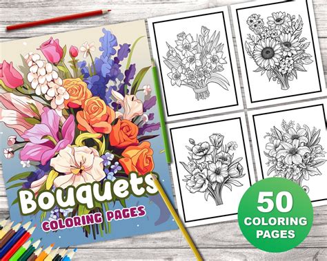 Floral Bouquets Coloring Book for adults Flowers Designs in the spring garden for Adult and all ages Doc