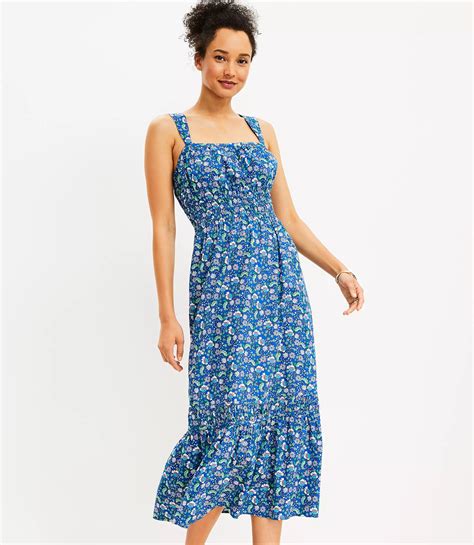 Floral Maxi Dress with Flounce Trim