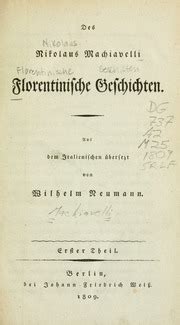 Florentinische Geschichten des Nikolaus Machiavelli Erster Theil German Edition Reader