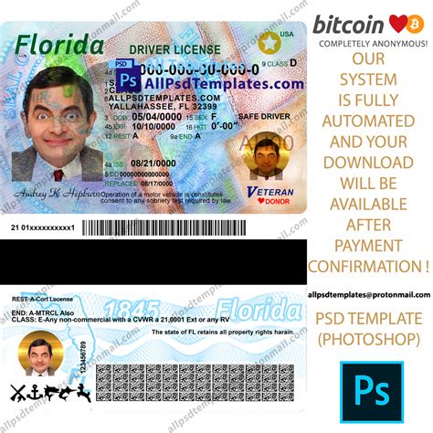 Florida Driver License Template