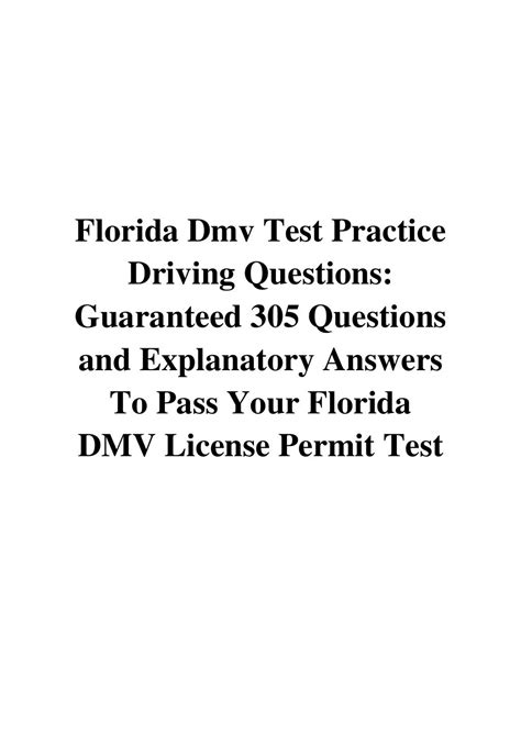 Florida Drivers Handbook 2012 Questions And Answers PDF