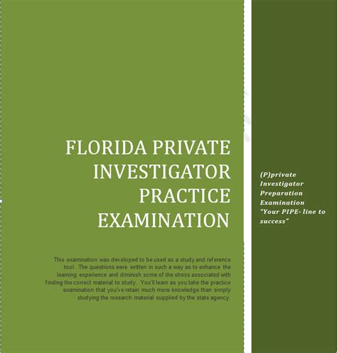 Florida private investigator practice examination Ebook Doc