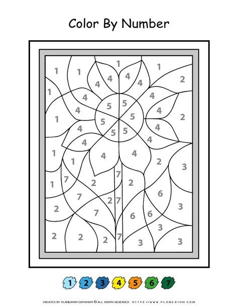 Flower Color By Number Printables
