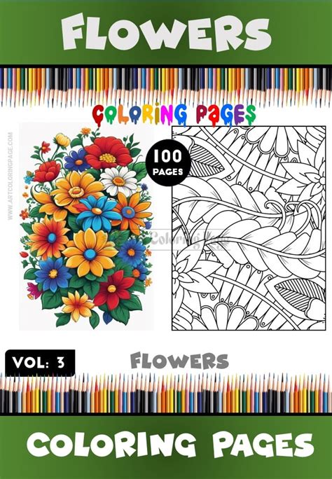 Flower Coloring Book Vol 3 Kindle Editon