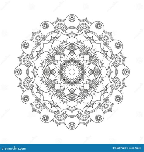 Flower Mandalas Adult Coloring Book White Background