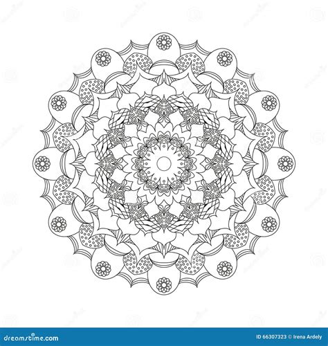 Flower Mandalas Adult Coloring Book White Background