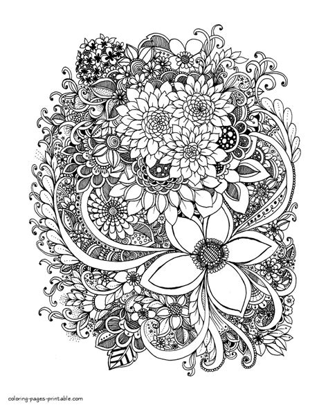 Flower Ornaments Adult Coloring Books An Adult coloring book for grown-up Reader