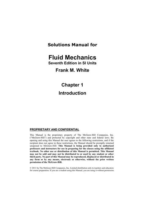 Fluid Mechanics Solution Manual White Doc