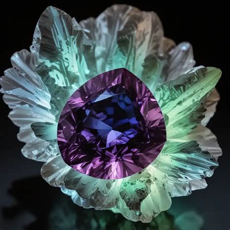 Fluorescence's Fire: A Gemstone's Ethereal Glow