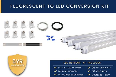 Fluorescent Light to LED Conversion Kit: 10,000 Lumen Illumination