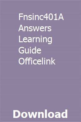 Fnsinc401a Answers Learning Guide Reader