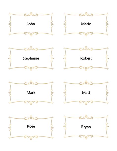 Foldable Place Card Template