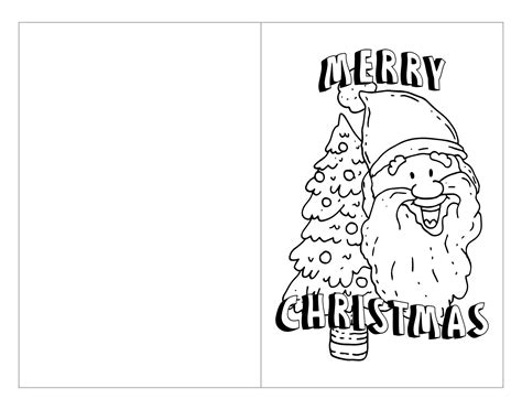 Foldable Template Printable Christmas Cards To Color