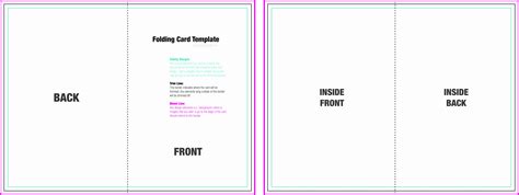 Folded Card Template Word