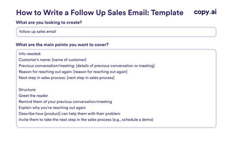 Follow Up Sales Email Template