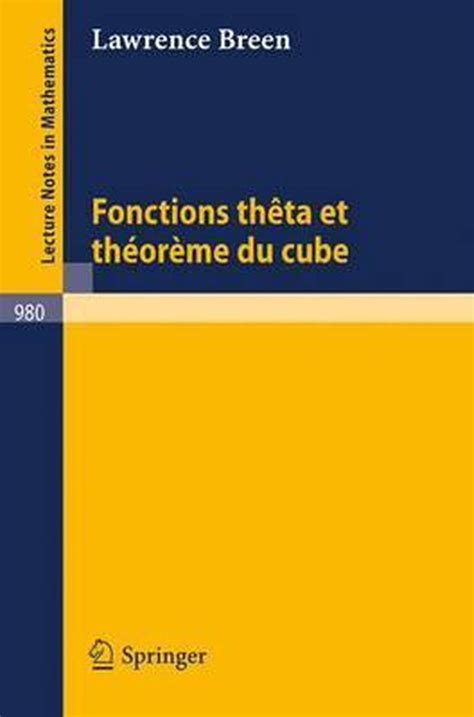 Fonctions Theta Et Theoreme Du Cube Epub