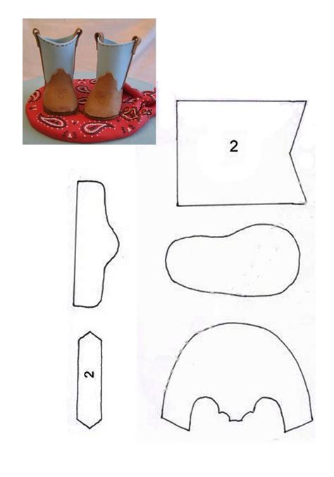 Fondant Cowboy Boot Template