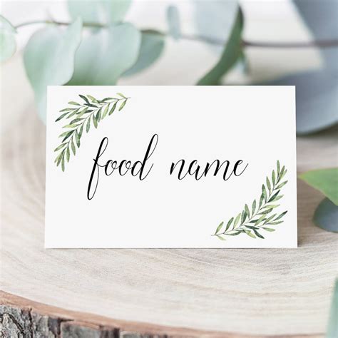 Food Labels For Buffet Template