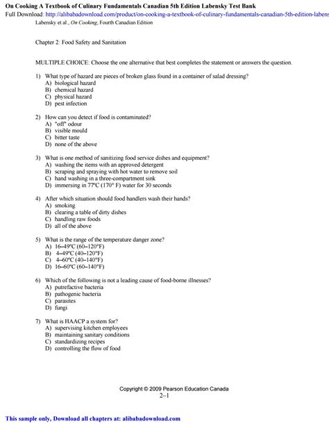 Food Service Worker Test Answers Doc
