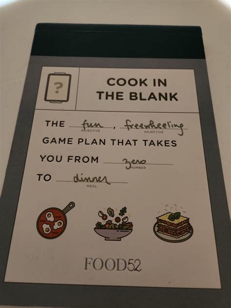 Food52 Cook in the Blank The Fun Freewheeling Game Plan That Takes You from Zero to Dinner Epub