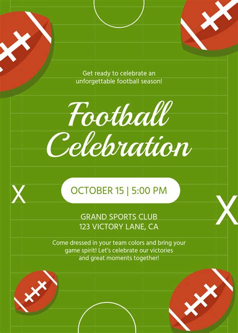 Football Party Invitation Template