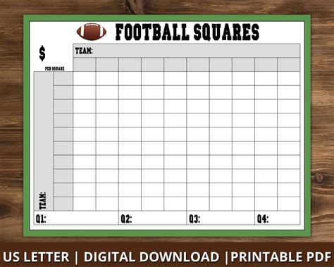 Football Pool Template With Numbers