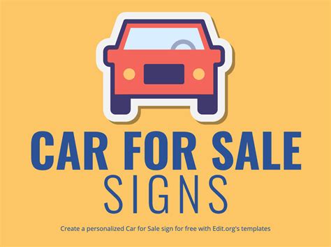 For Sale Sign Printable Car