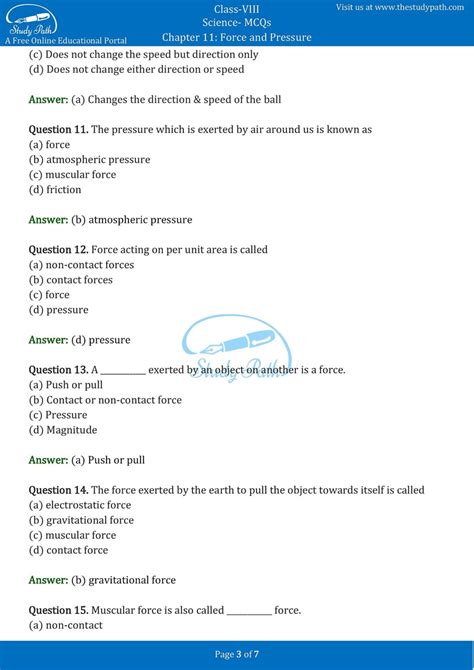 Force And Pressure Class 8 Questions Answers Kindle Editon