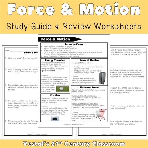 Force Motion Review Sheet Answers Doc