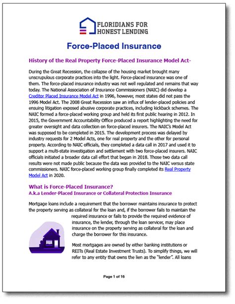 Force Placed Insurance Coverage: 10,000+ Character Guide