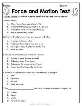 Forces And Motion Test Answers Doc