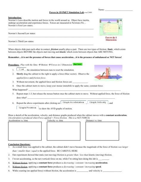 Forces In 1d Phet Simulation Lab Answers Ebook PDF