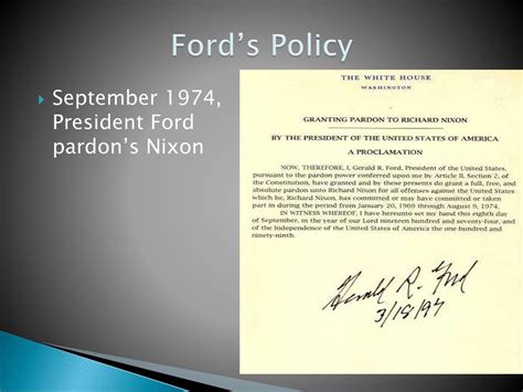 Ford's Policy Agenda