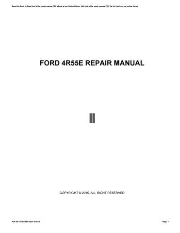 Ford 4r55e Repair Manual Ebook Doc