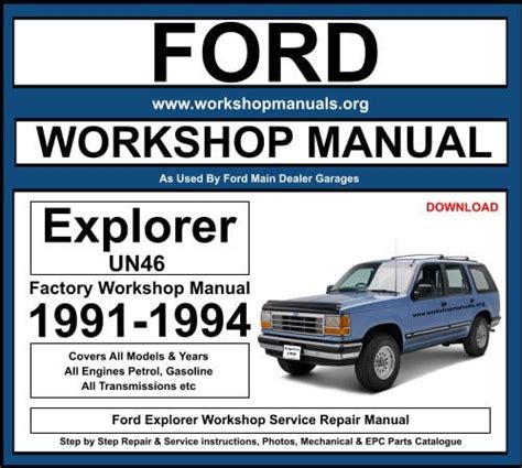 Ford Explorer 4x4 Workshop Manual Ebook Kindle Editon