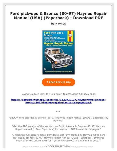 Ford Pick Ups and Bronco Ebook Kindle Editon