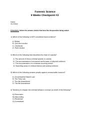 Forensic For High School Checkpoint Answer Key PDF