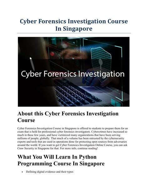 Forensic Science in Singapore: A Comprehensive Guide