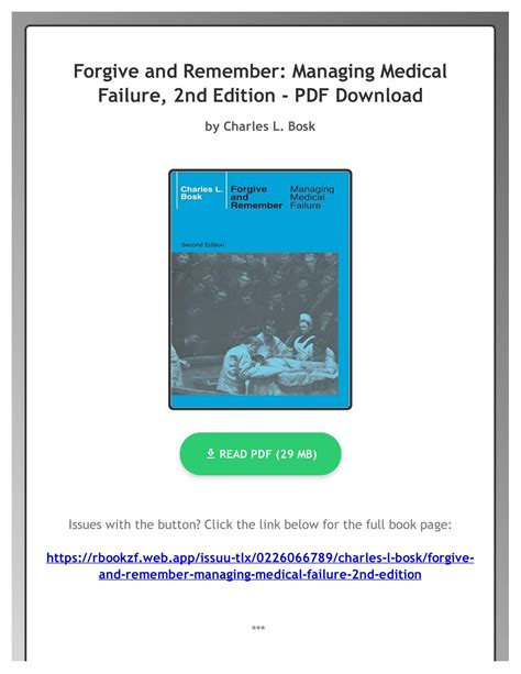 Forgive and Remember Managing Medical Failure 2nd Edition Doc