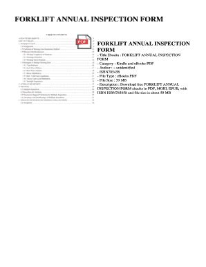 Forklift Annual Inspection Form Ebook PDF