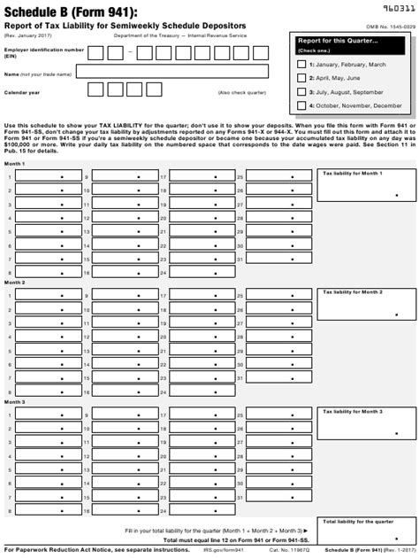 Form 941 Schedule B: A Comprehensive Guide