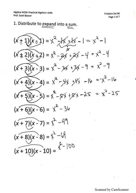 Form G Practice Answers Algebra 1 PDF