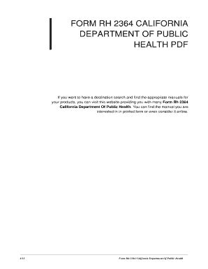 Form RH-2364 - California Department of Public Health Ebook Doc