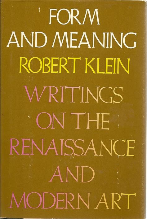 Form and Meaning Writings on the Renaissance and Modern Art PDF