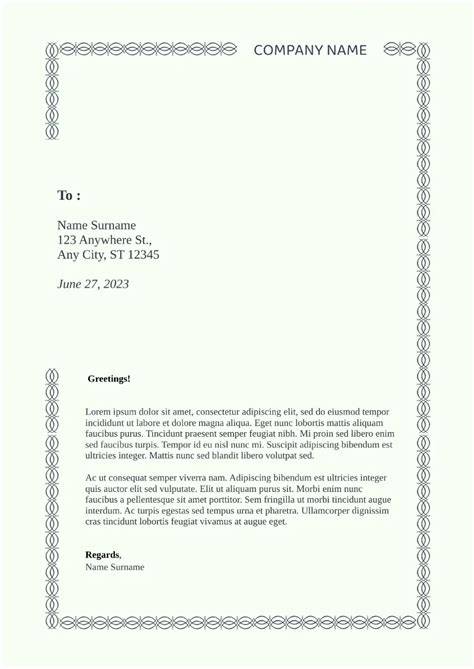 Formal Letter Template Google Docs