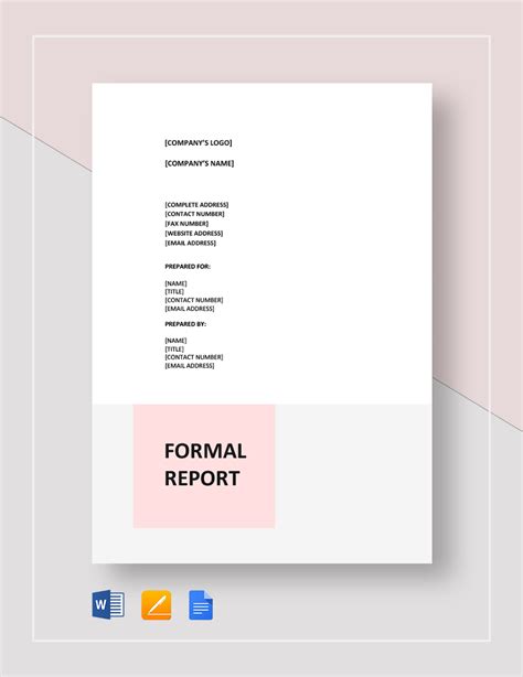 Formal Report Template