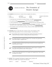 Formation Of Western Europe Building Vocabulary Answers Reader